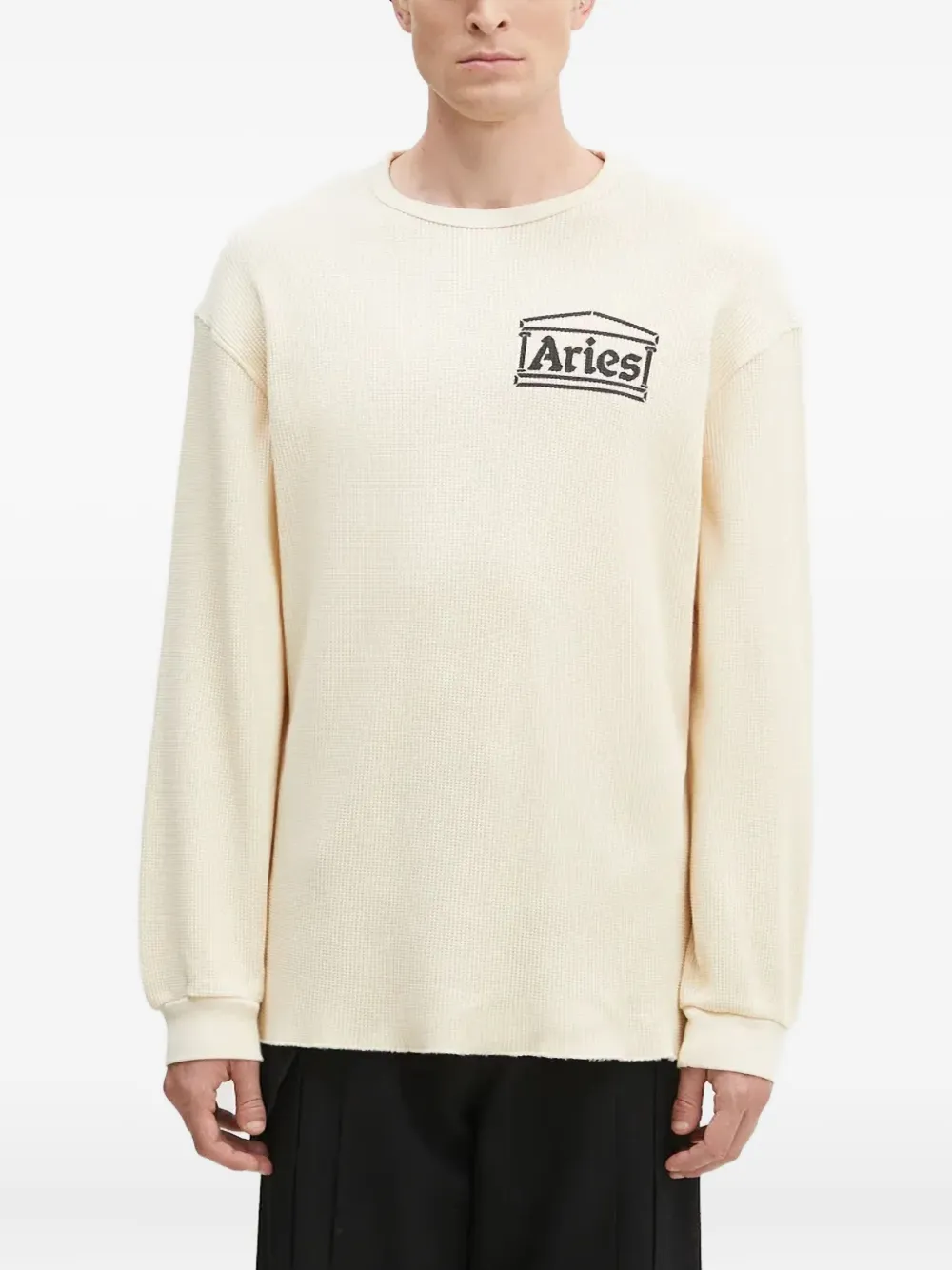 

Свитшот с логотипом и вафельной фактурой Aries, нейтральный