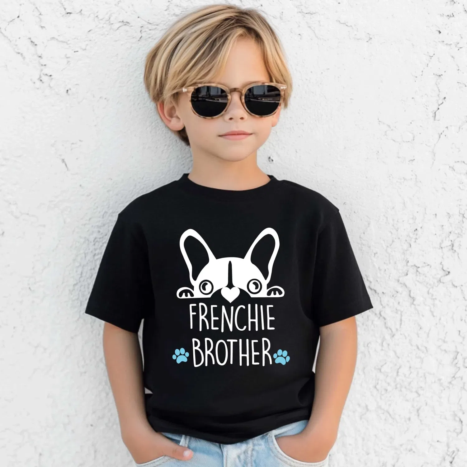 Детская футболка Frenchie Brother, 60 Second Makeover, черный