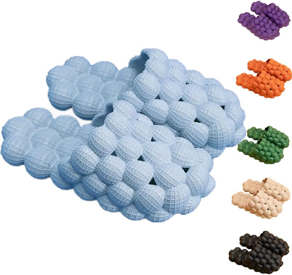 

Унисекс сандалии с личи, тапочки с личи для дома, душа и пляжа, массажные тапочки для снятия стресса для использования внутри и снаружи Han Shan, синий