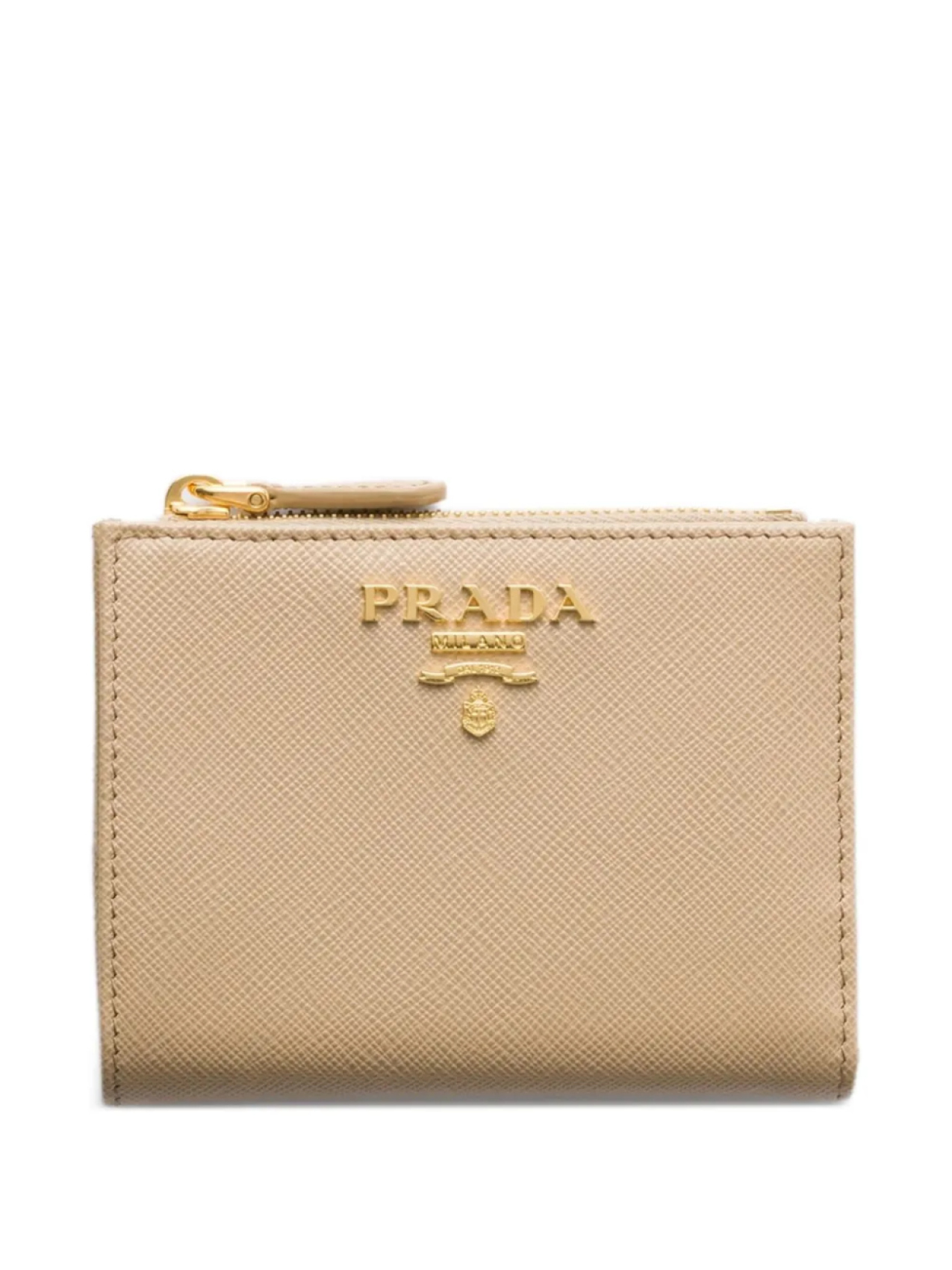 

Маленький кошелек из сафьяновой кожи Prada, нейтральный