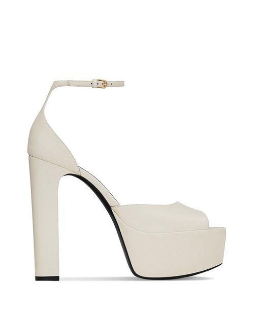 

Сандалии Jodie на платформе из гладкой кожи Saint Laurent, цвет Tan/Beige