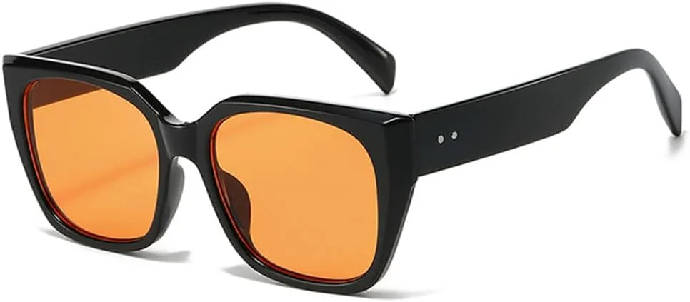 

Солнцезащитные очки для женщин с градиентным покрытием UV400, мужские очки с заклепками для занятий спортом на открытом воздухе, бега и езды generic, Black Orange