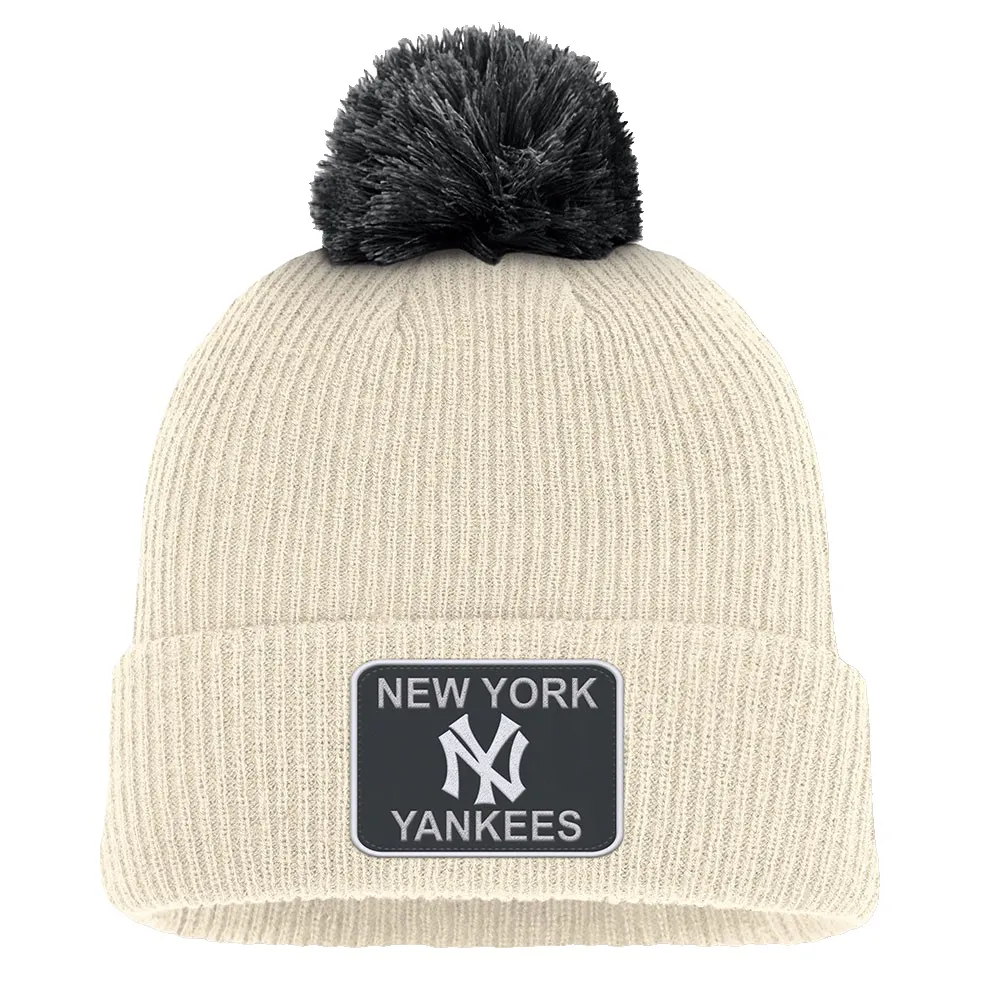 

Шапка Nike MLB New York Yankees Yarn Peak Standard Cuff Pom, бежевый