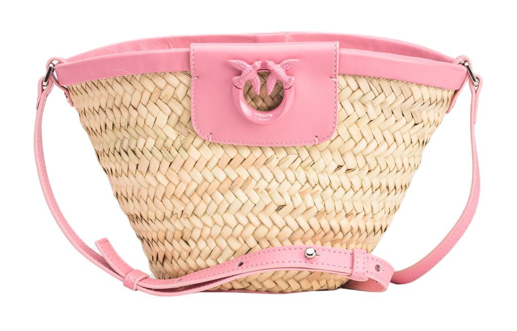 

PINKO Рафия с телячьей кожей ведро сумка через плечо на пояс