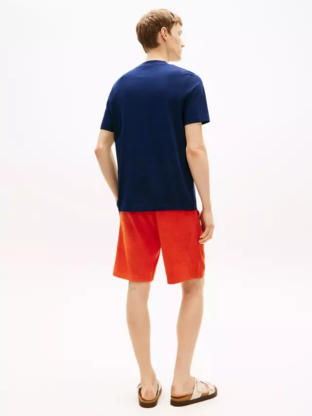 Хлопковая футболка стандартного кроя с коротким рукавом и логотипом Tommy Hilfiger, Dark Blue — фото 3