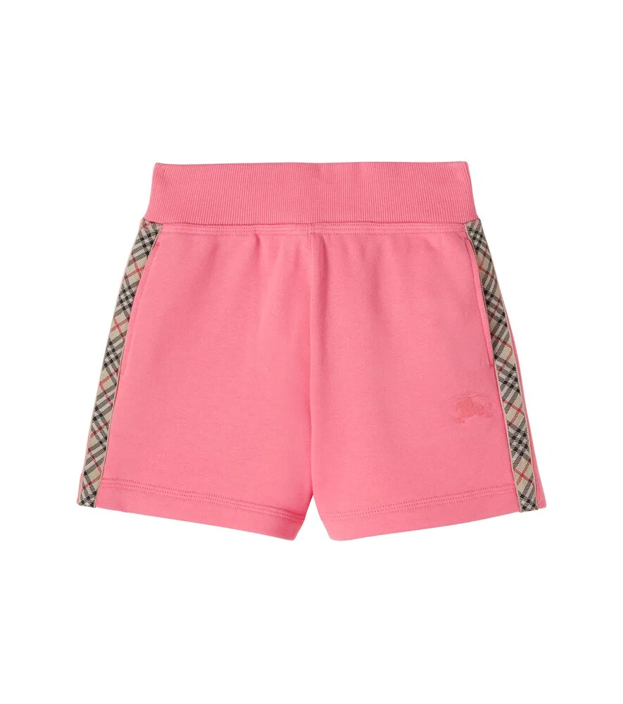 Хлопковые шорты Burberry Check EKD Burberry Kids, розовый