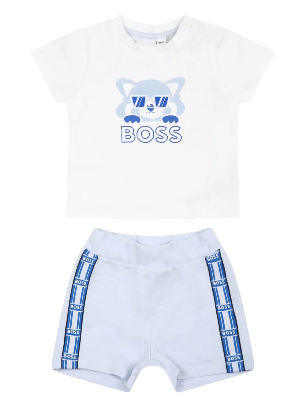

Комплект из футболки и шортов с логотипом BOSS Kidswear, белый