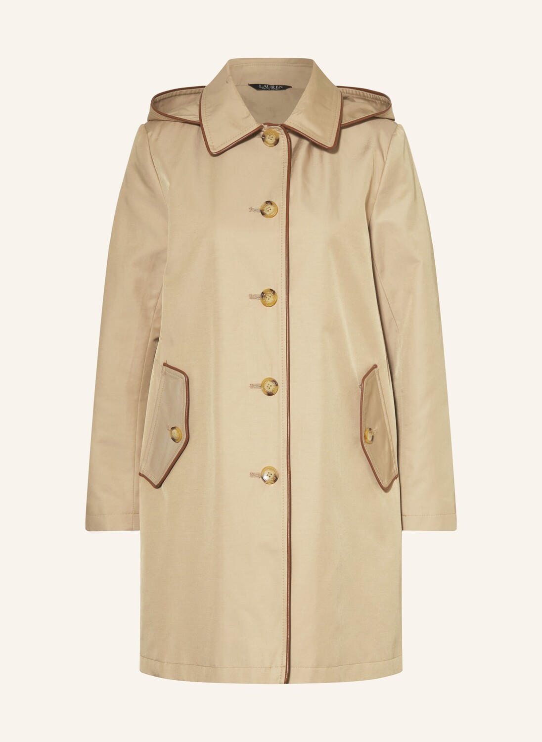 

Пальто со съемным капюшоном Lauren Ralph Lauren, бежевый