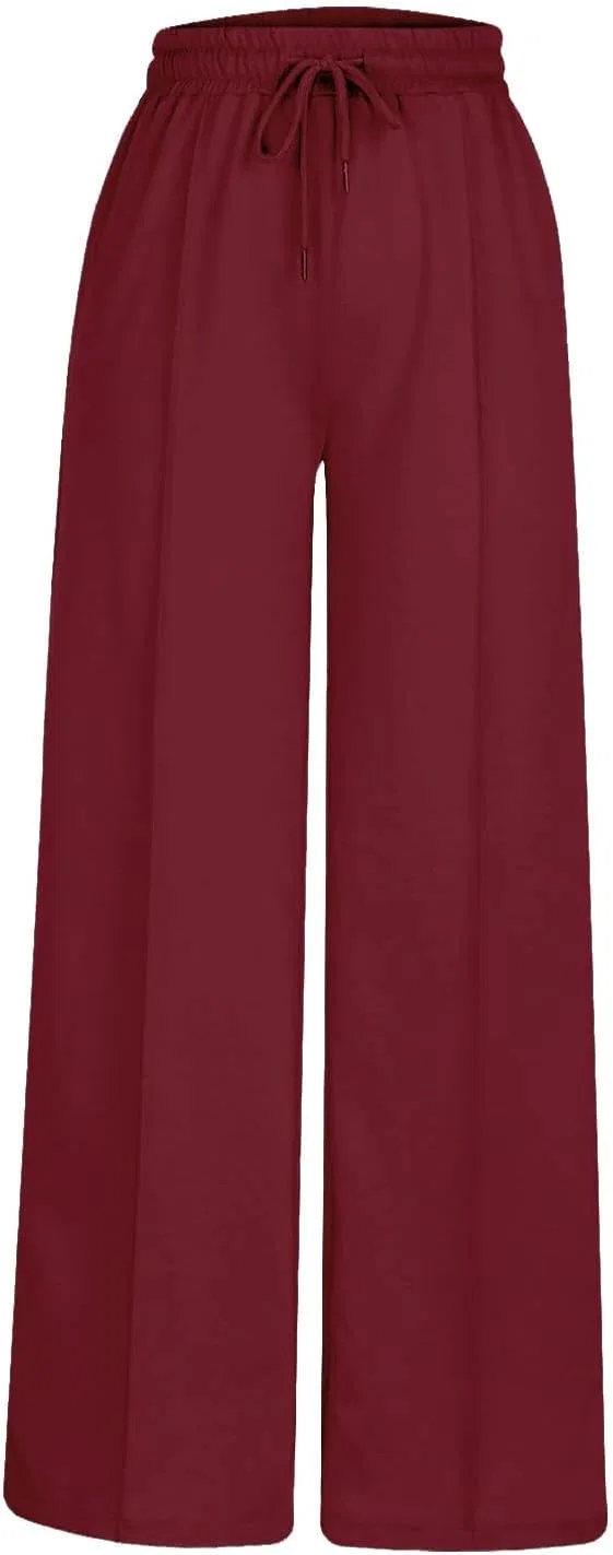Спортивные брюки женские, широкие, с карманами, Generic, 2-red — фото 2