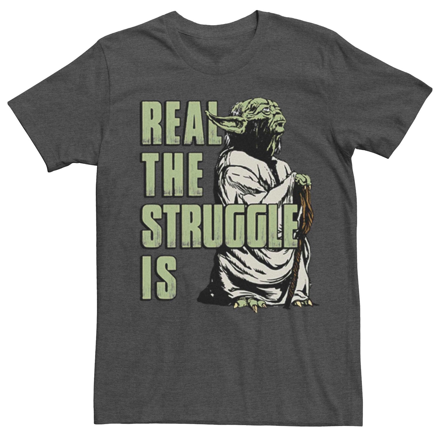 

Мужская футболка Star Wars Yoda Real The Struggle Is Tee Licensed Character