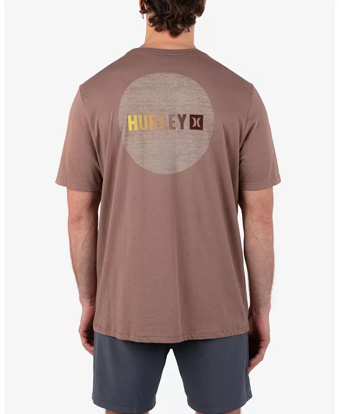 

Мужская повседневная футболка с круглым градиентом, короткий рукав Hurley, синий