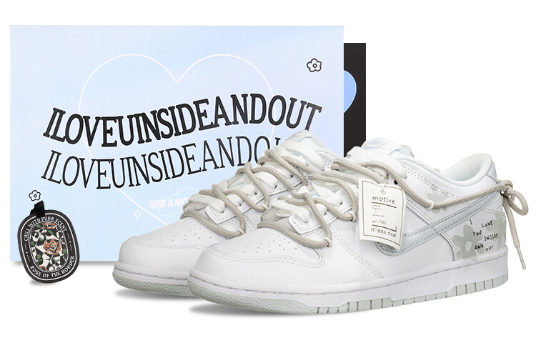 

Кроссовки Nike Dunk Skateboard Shoes Women's Low-Top White Gray