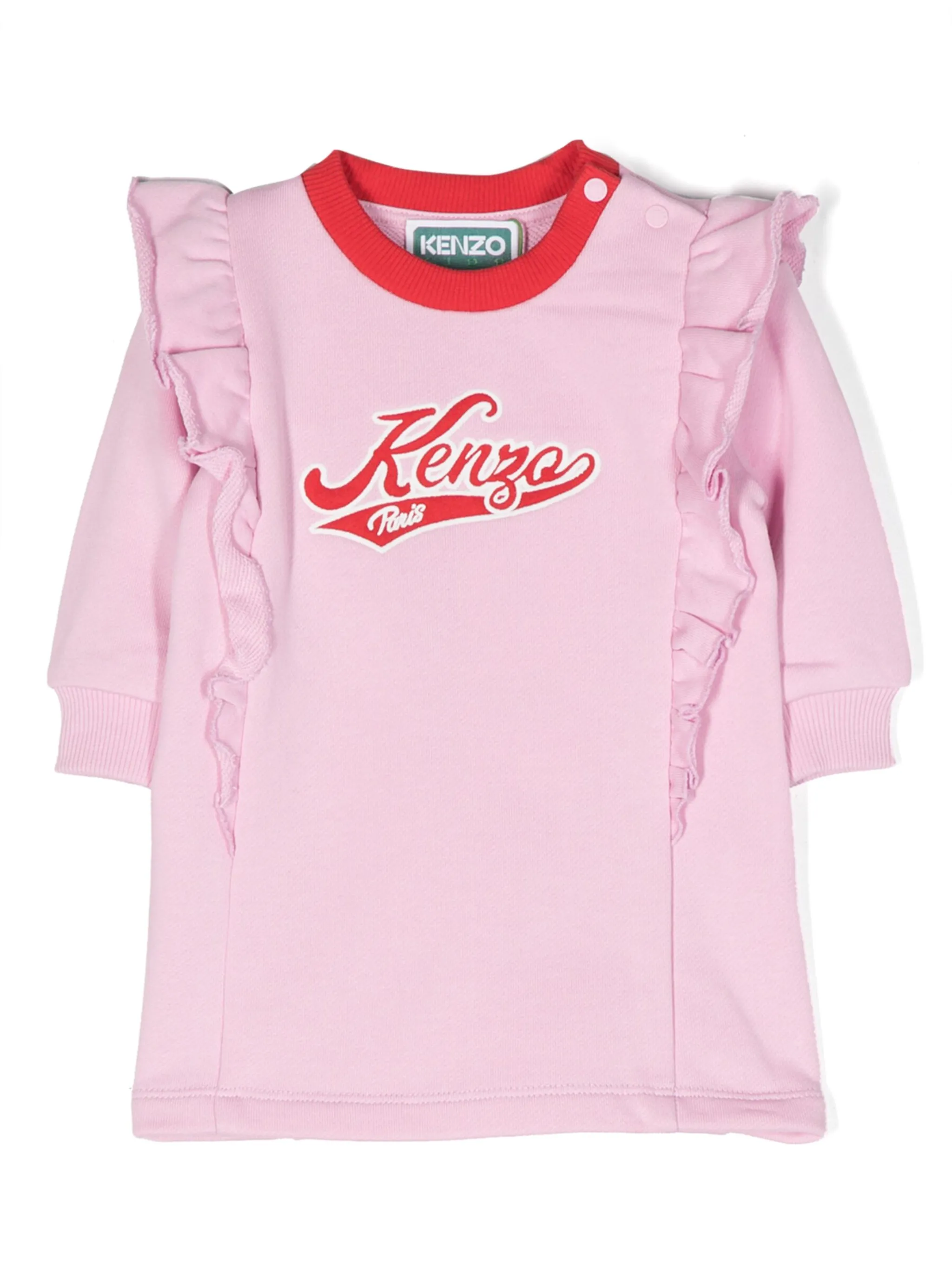 

Платье с вышитым логотипом Kenzo Kids, розовый