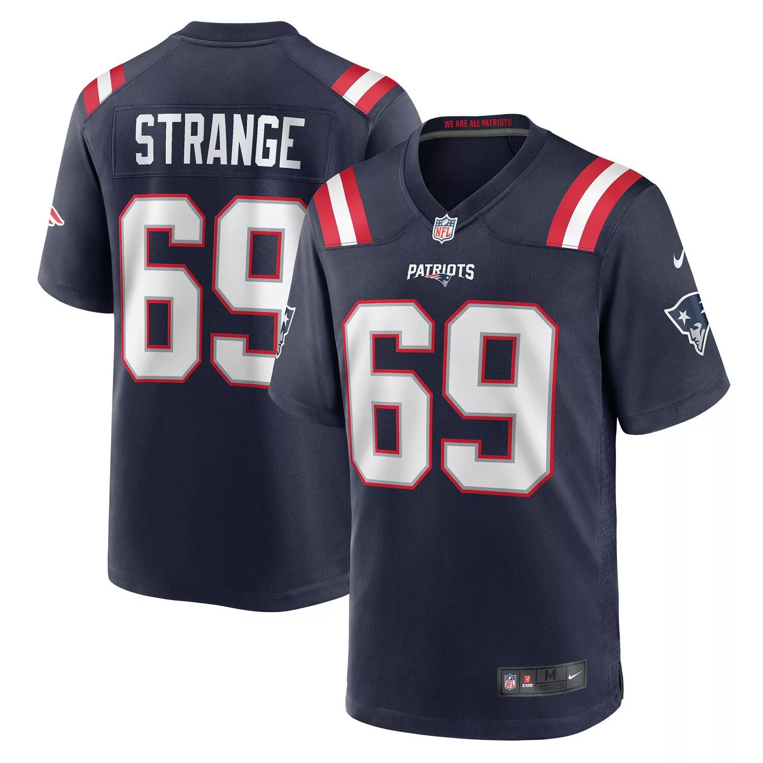 

Мужская футболка Cole Strange Navy New England Patriots драфта НФЛ 2022 года, выбранная в первом раунде Nike