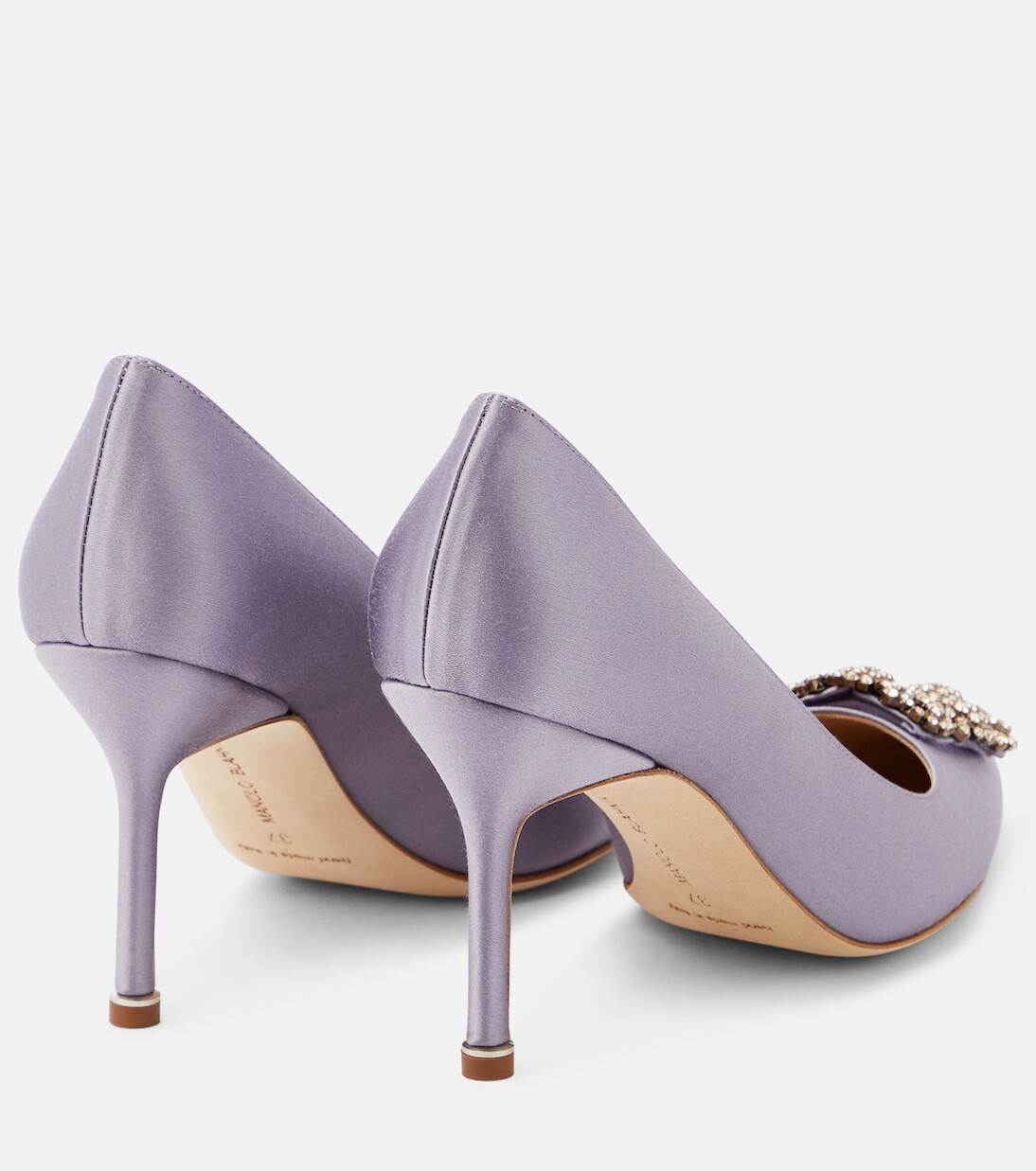 Атласные туфли hangisi 90 с декором Manolo Blahnik, фиолетовый — фото 3