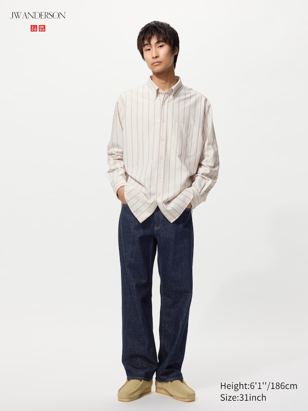 Прямые джинсы Uniqlo, 68 blue