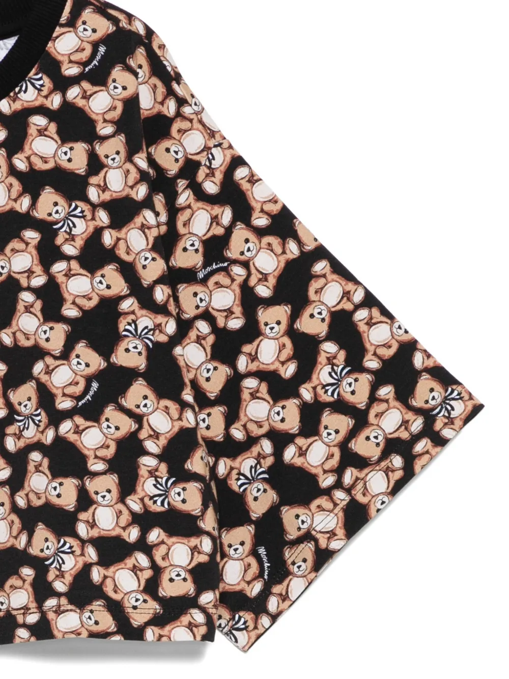 Укороченный топ с принтом Teddy Bear Moschino Kids, черный — фото 3