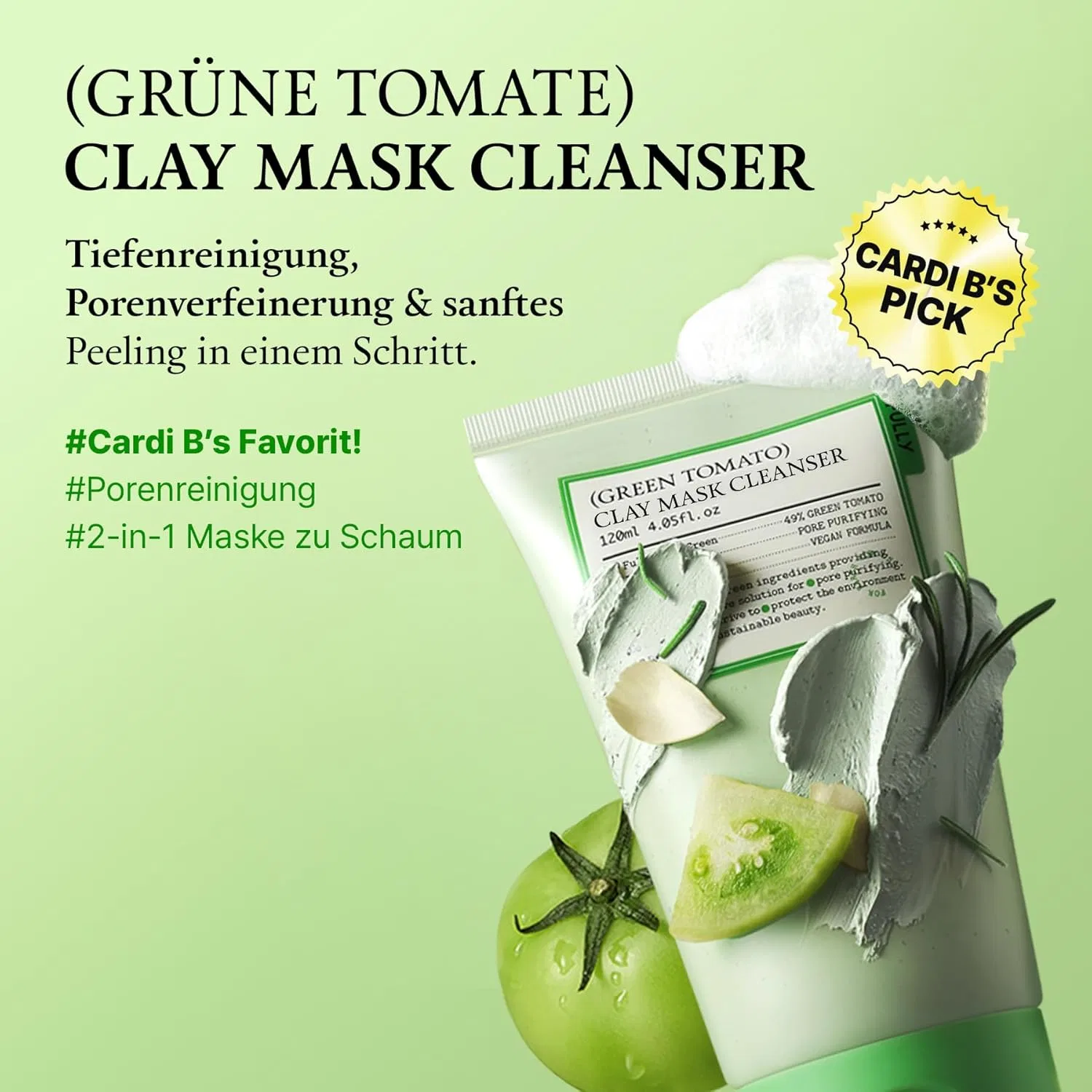 Глиняная маска-очиститель «Green Tomato Pore Detox» от FULLY Fully, Green Tomato — фото 2