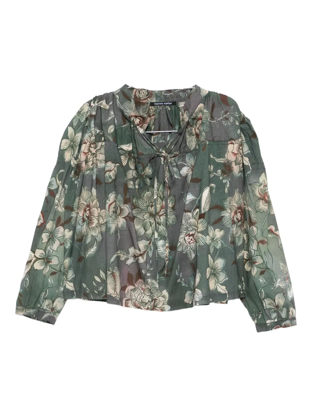 

Топ с завязками и цветочным принтом Hannes Roether, зеленый