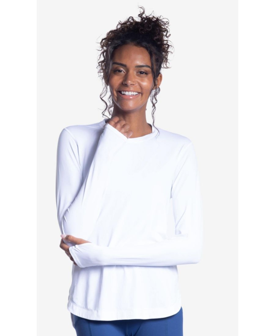 

Женский топ с фестончатым краем и защитой от солнца UPF 50+ BloqUV, White