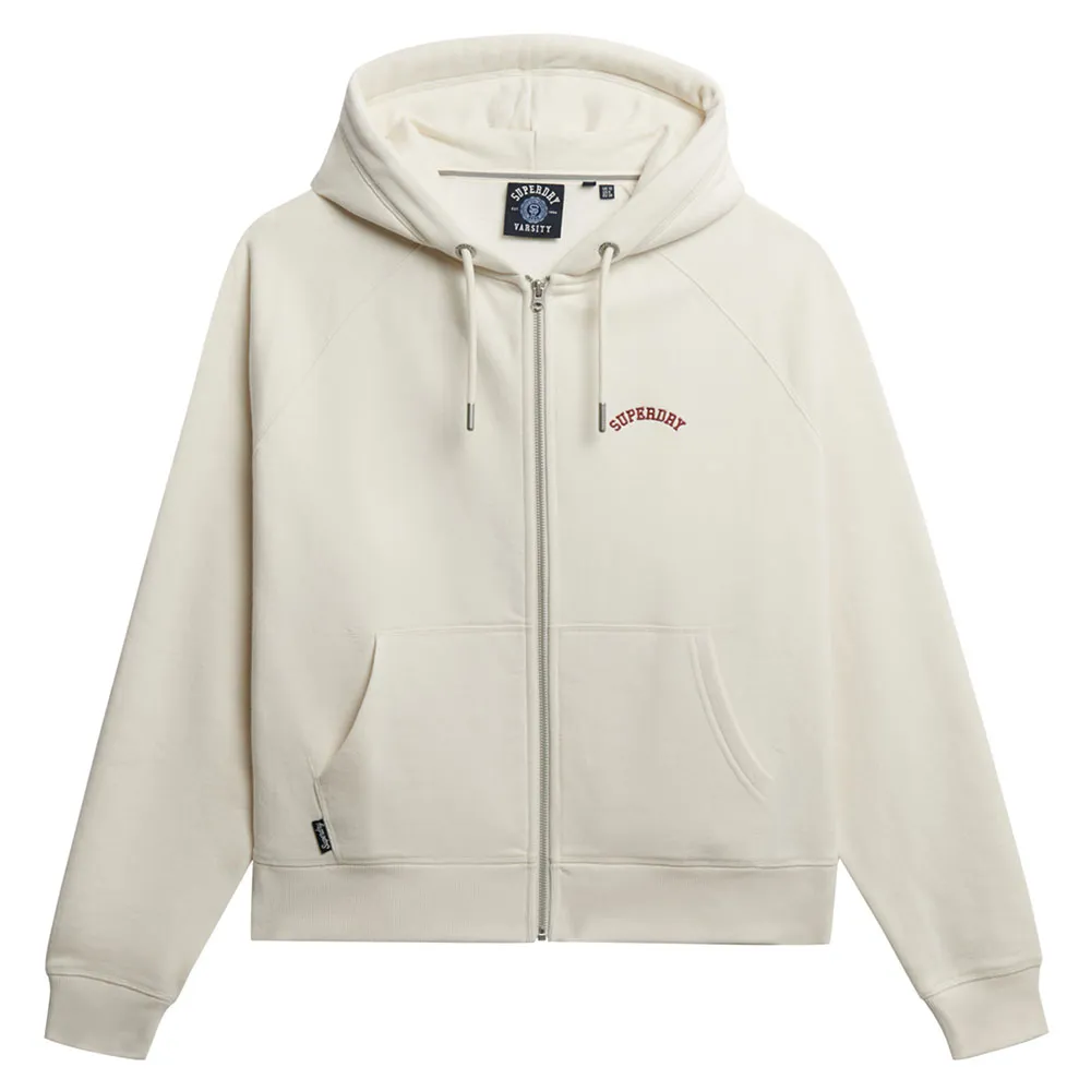 Толстовка с молнией и полной молнией Superdry Essential Logo Osz Raglan, бежевый — фото 3