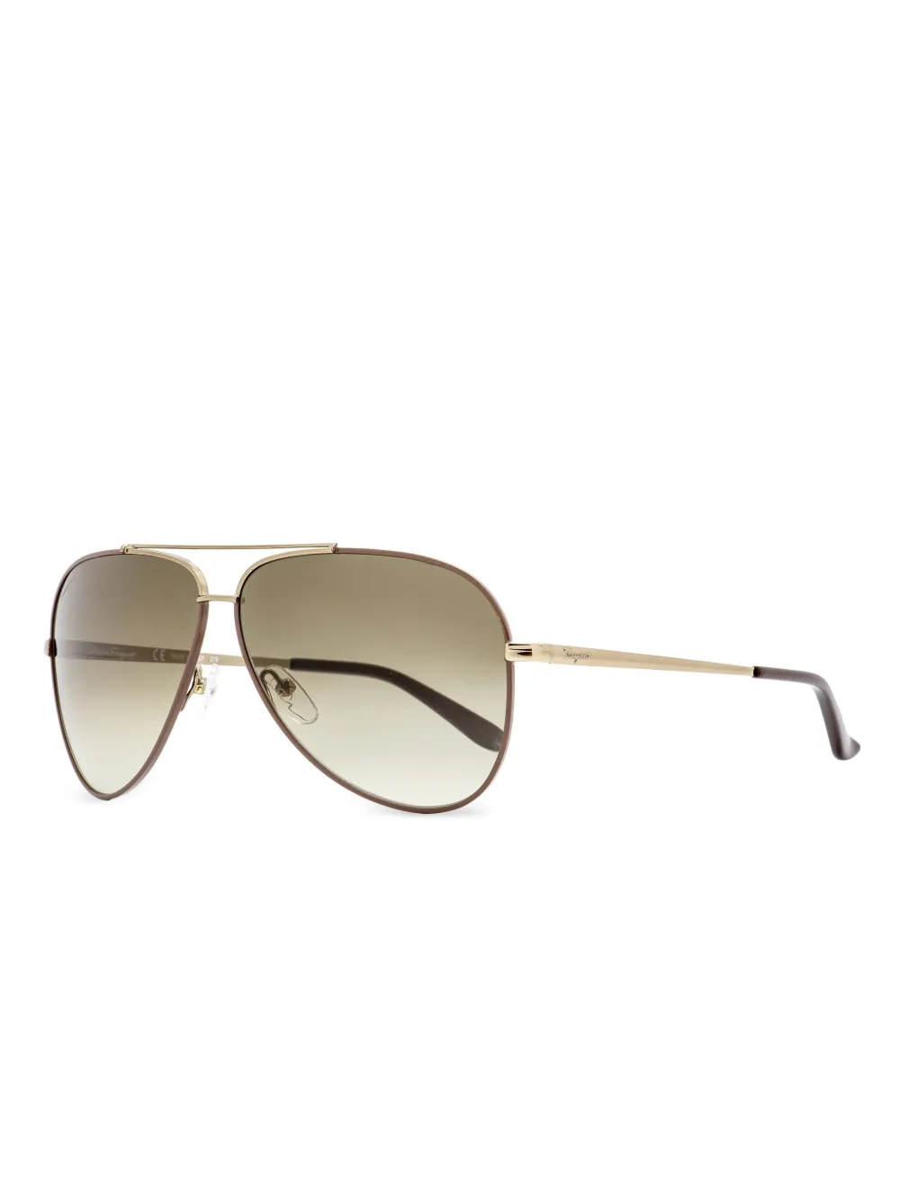 

Солнцезащитные очки с двойной перемычкой Ferragamo Eyewear, коричневый