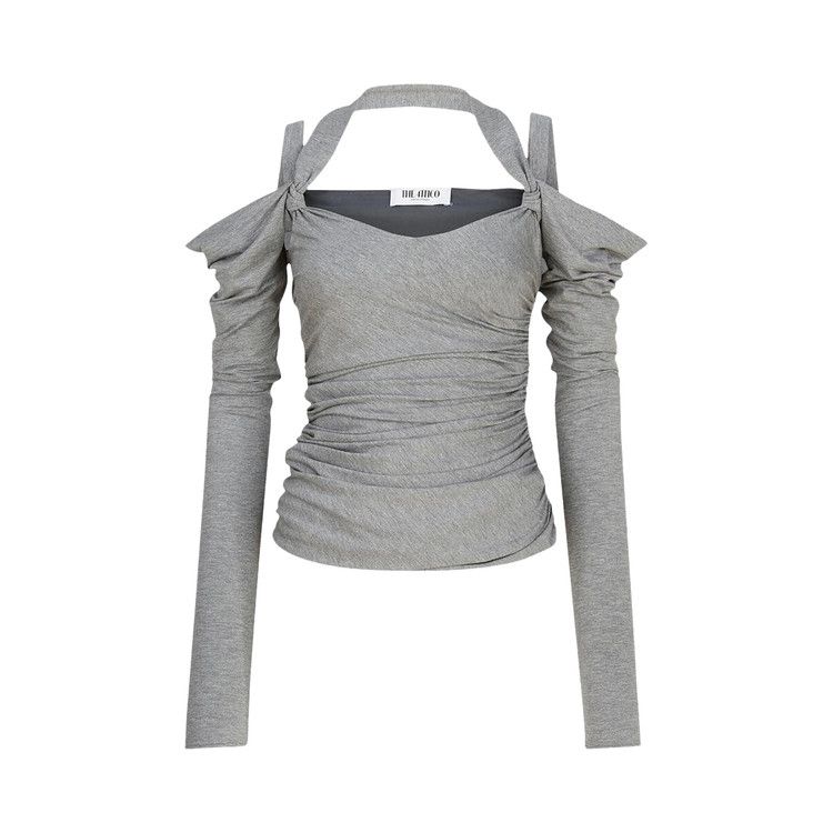 

Топ Attico Long-Sleeve Top, Light Melange Grey