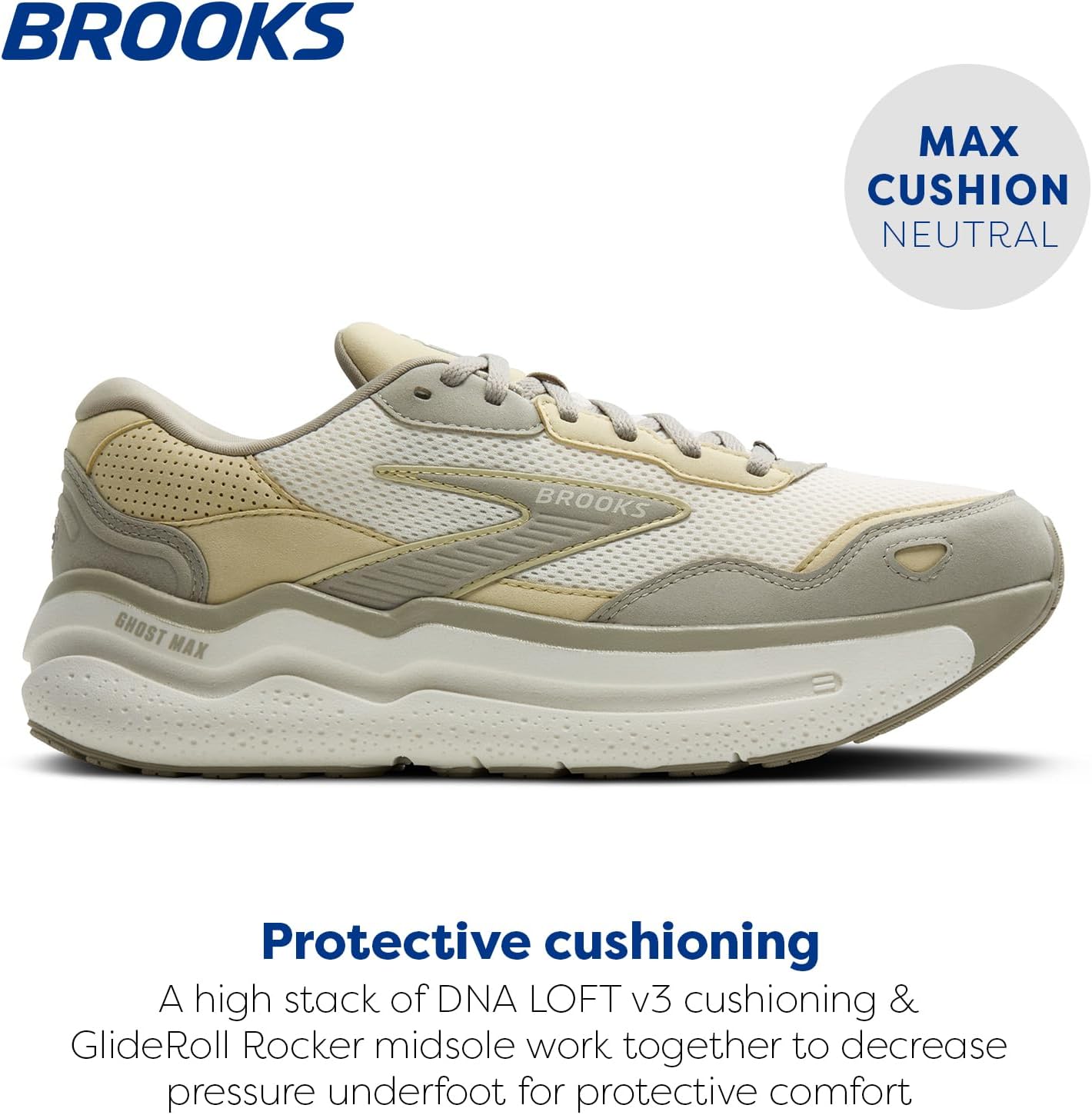 Мужские кроссовки Brooks Ghost Max 2 для бега и ходьбы, зеленый — фото 2