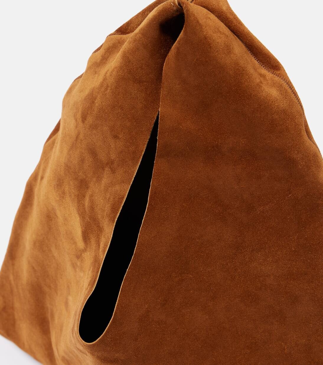 Маленькая замшевая сумка-тоут Bindle The Row, цвет caramel ans — фото 3