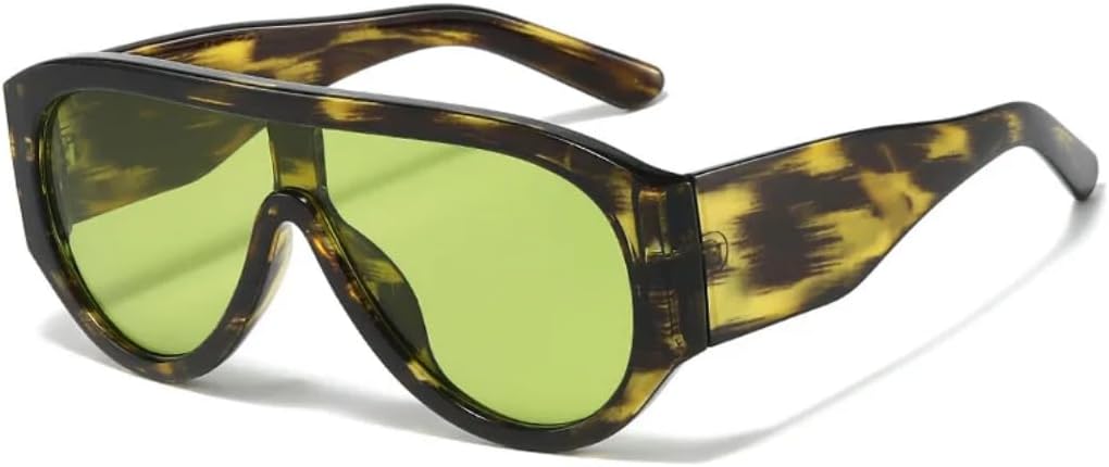 

Солнцезащитные очки для мужчин и женщин - защита UV400 - большая оправа с заклепками, цветные линзы, для занятий спортом на открытом воздухе и вождения DSVIGF, Flower-green