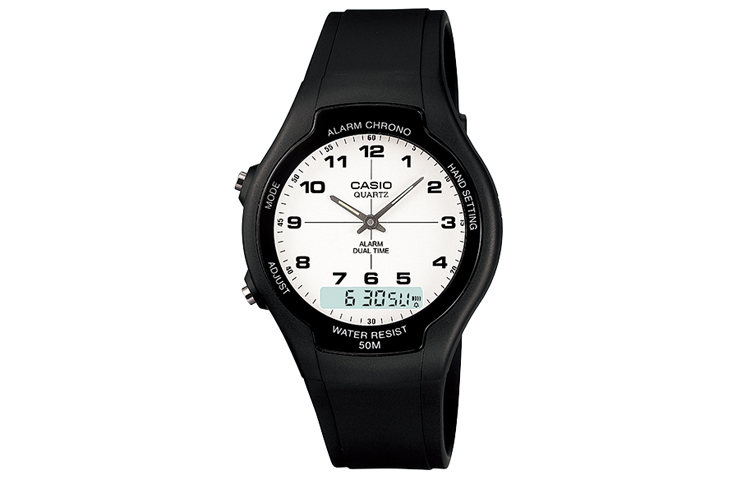 

CASIO Мужские стандартные белые часы AW-90H-7B