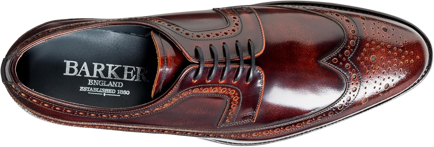 Мужские туфли-броги BARKER Woodbridge Oxford, Brandy Hi-shine — фото 4