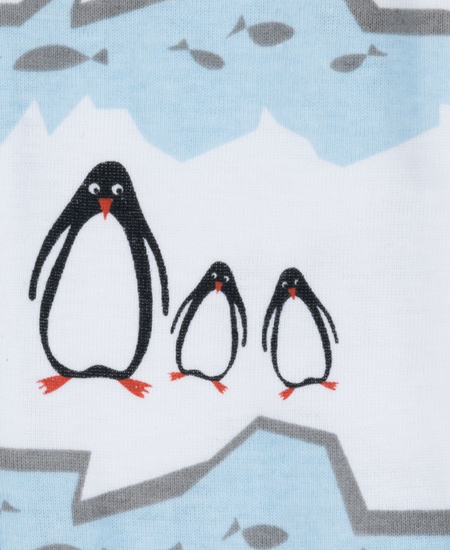 Детская флисовая праздничная пижама с закрытыми ножками Leveret, Penguin — фото 2