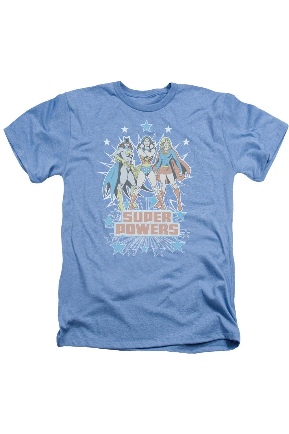 

Футболка / футболка DC Comics Super Powers X3 для взрослых Heather Gildan, светло-голубой