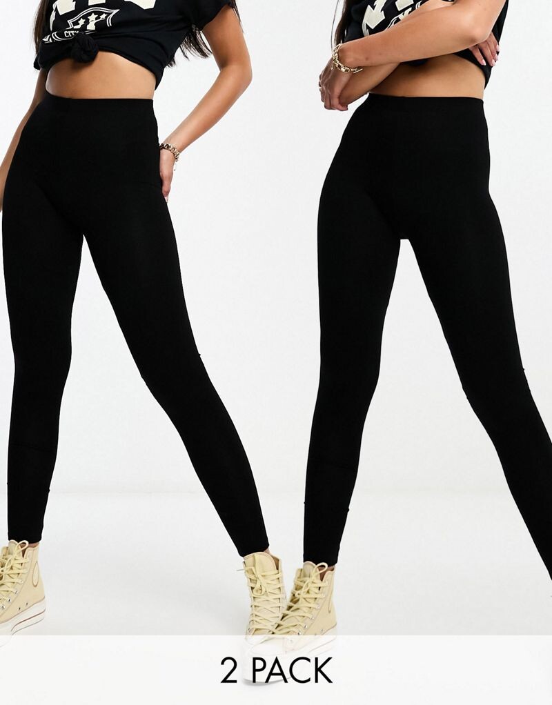 

Набор из двух черных леггинсов ASOS DESIGN