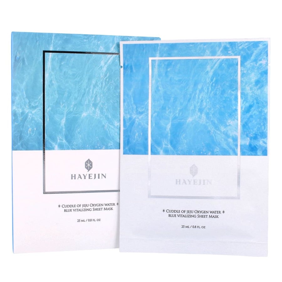 

Hayejin, восстанавливающая тканевая маска Cuddle of Jeju Oxygen Water Blue, набор из 5 шт.