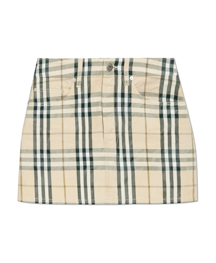 

Юбка с клетчатым узором Burberry, бежевый