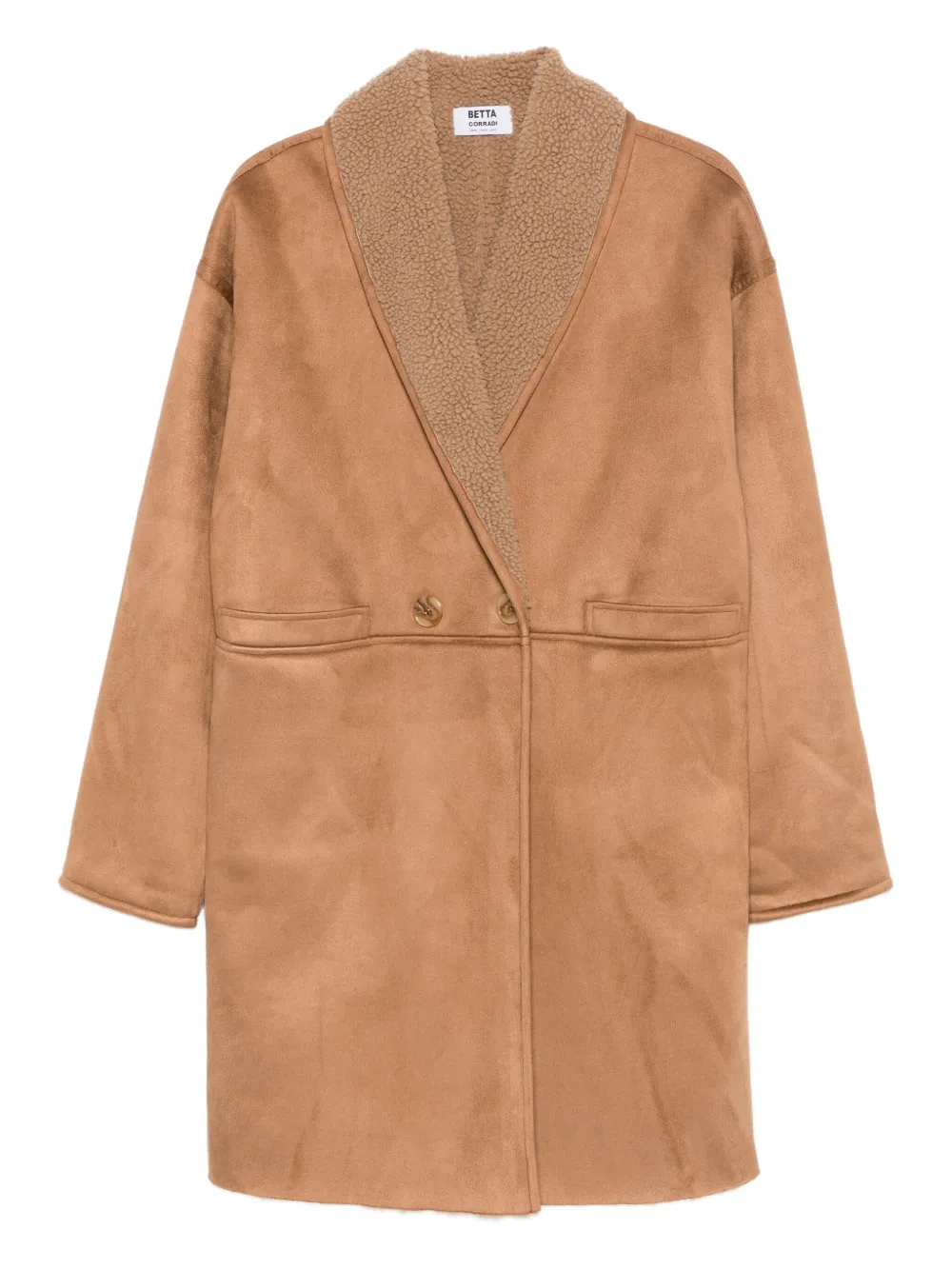 

Двубортное пальто с флисовой подкладкой Betta Corradi, коричневый