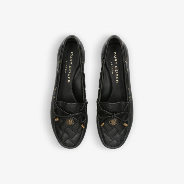 Кожаные мокасины с декором Eagle Kurt Geiger London, черный — фото 2