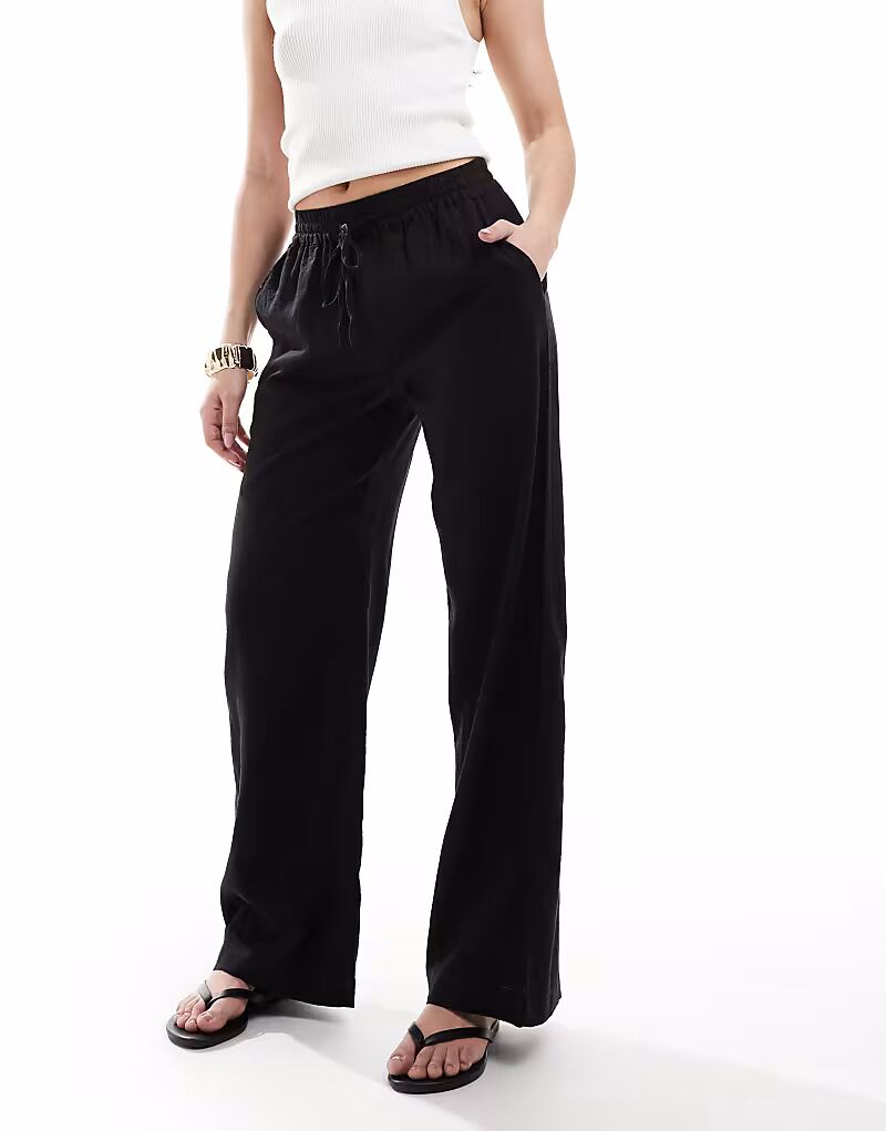 

Широкие брюки Cotton On Haven из льняного материала черного цвета Cotton:On