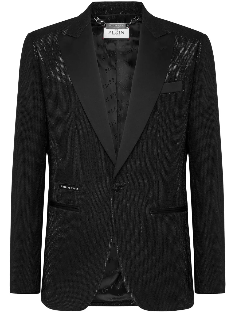 

Однобортный пиджак с люрексом Philipp Plein, черный