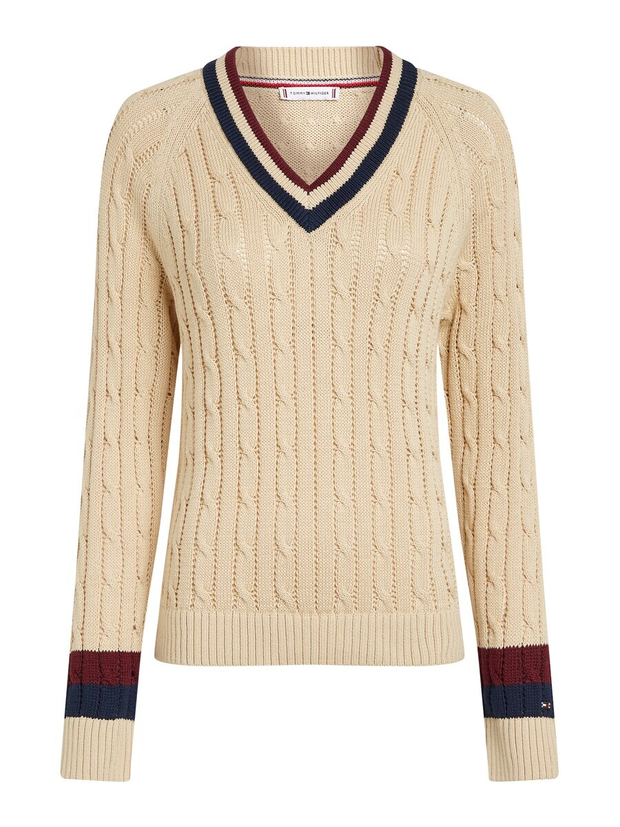 

Тонкий вязаный свитер TOMMY HILFIGER Sweater VARSITY, бежевый