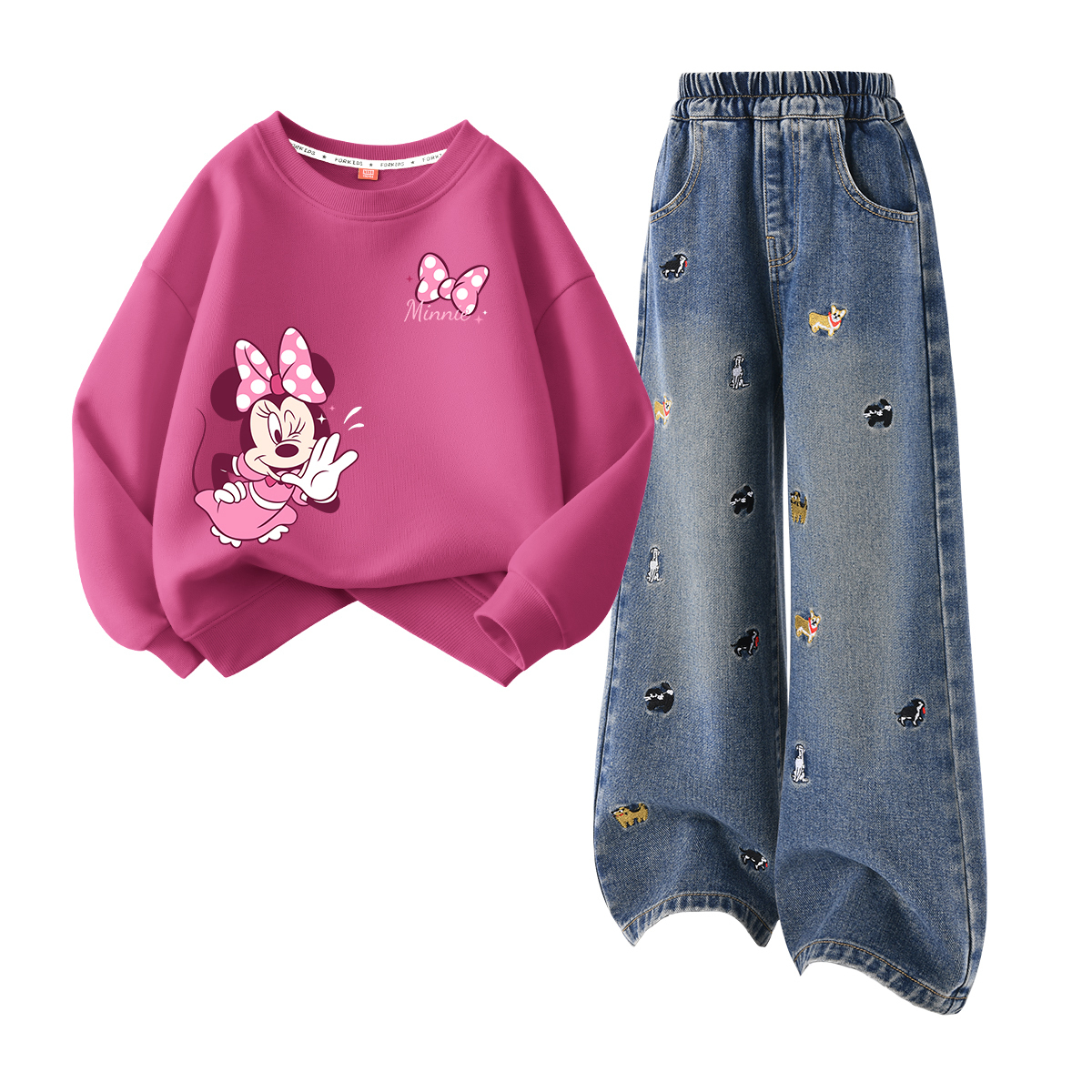 

Детская повседневная спортивная одежда Disney, Dimeon K Berry Red+Solid Color Denim Blue