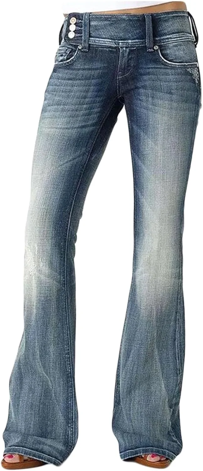 

Женские джинсы Mid Waist Micro Stretch Flared Legou