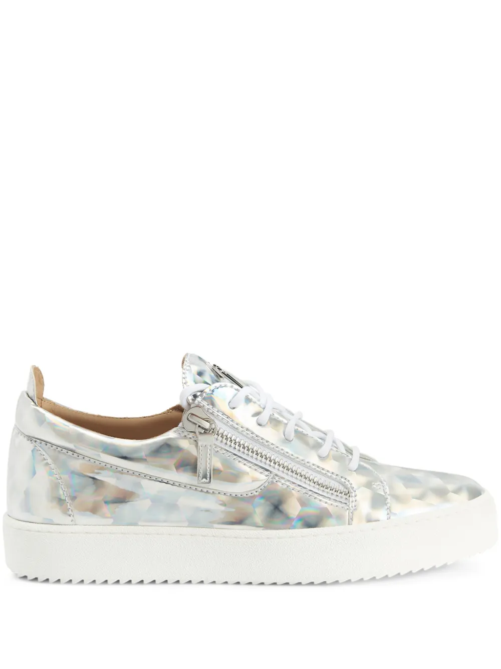

Кеды Frankie с эффектом металлик Giuseppe Zanotti, серебяный