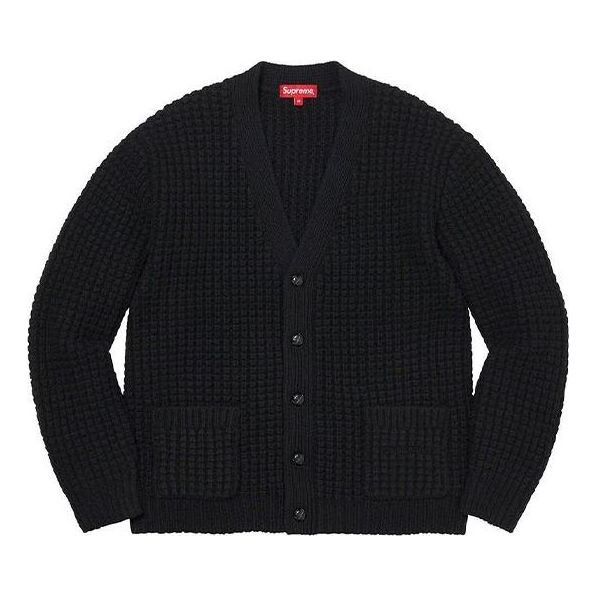 

Куртка fw21 waffle knit cardigan jacket 'black' Supreme, черный