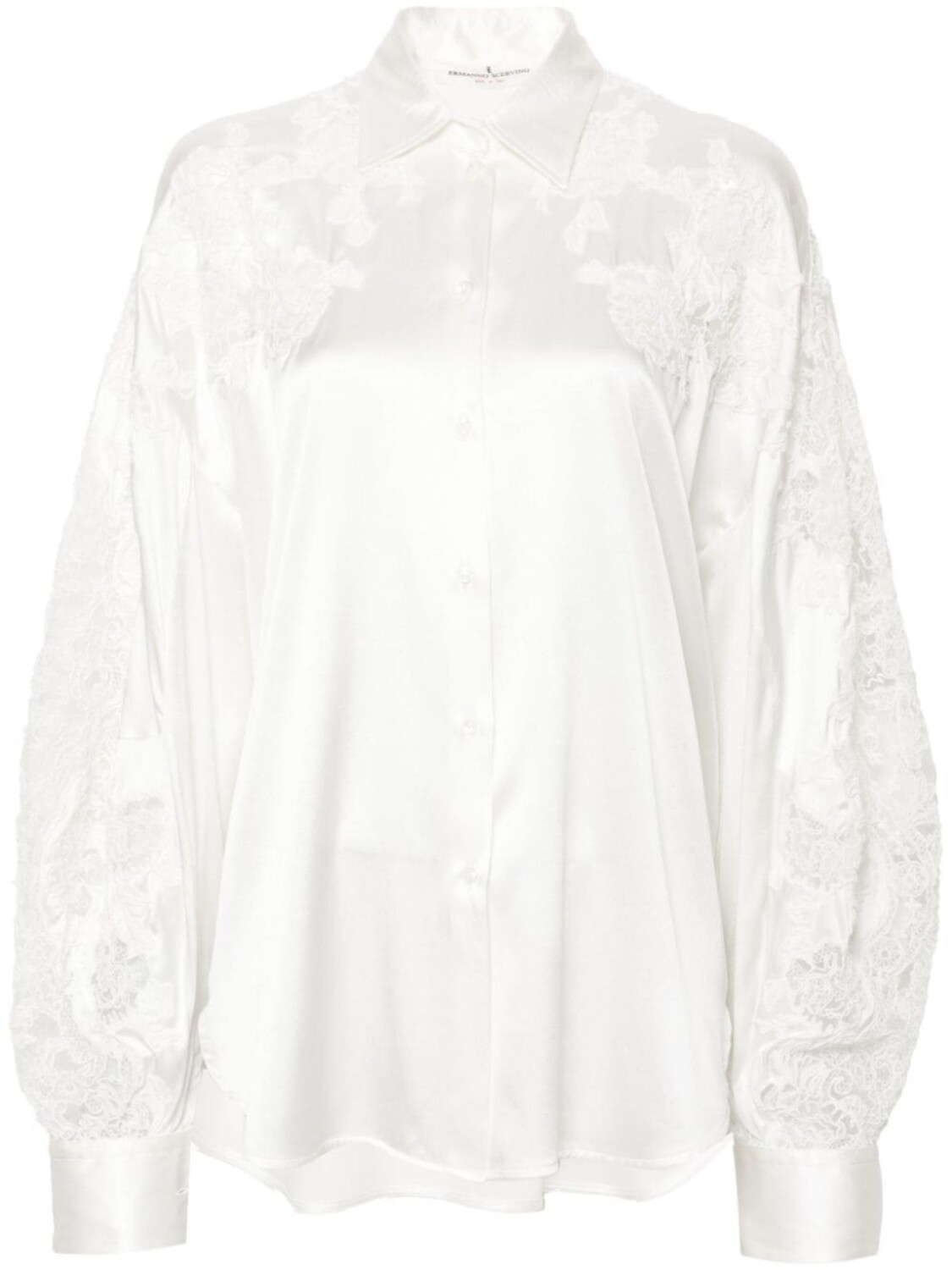 

Ermanno Scervino атласная рубашка с кружевом, белый