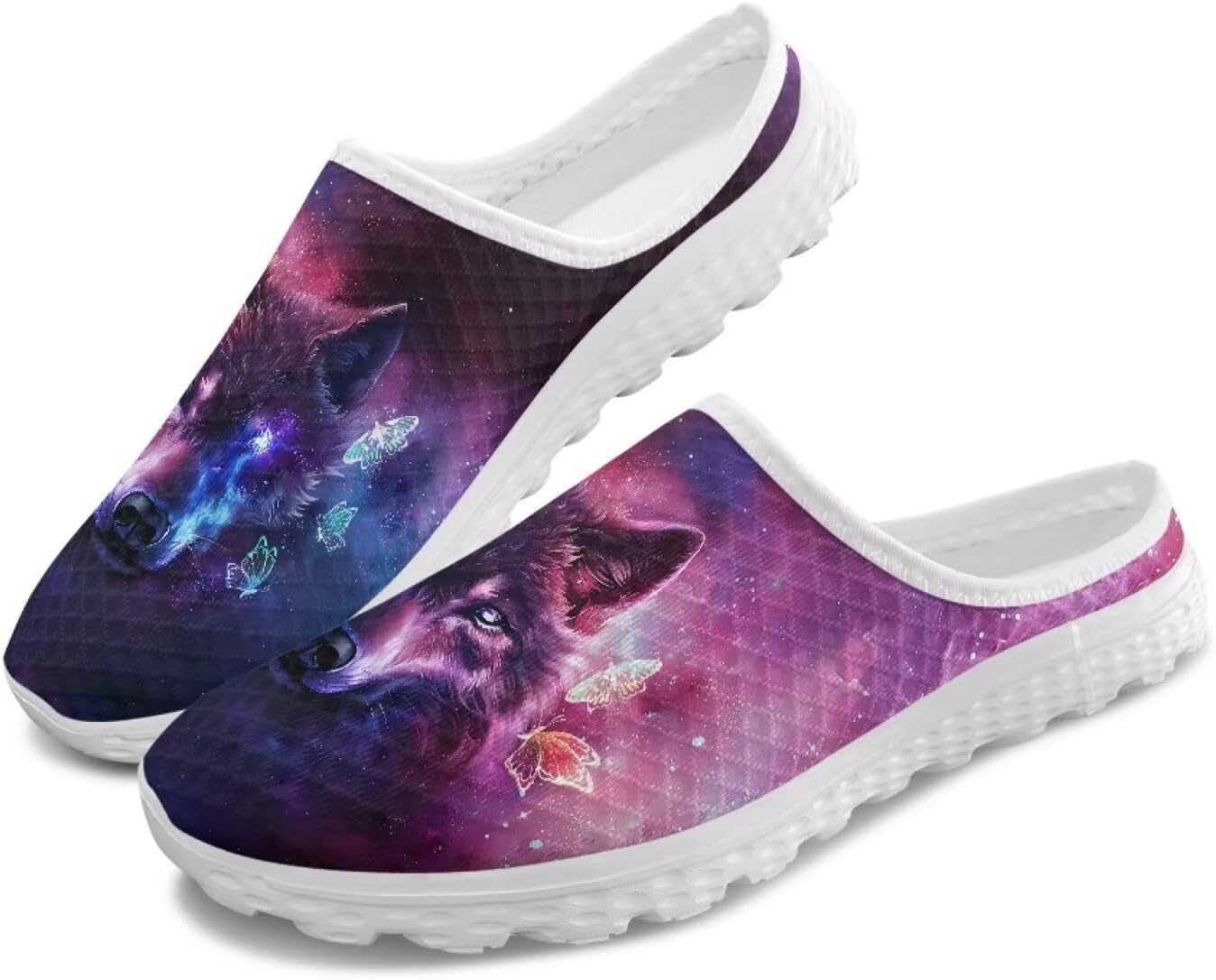 

Женские кроссовки Tomeusey на шнуровке без задника, с полусеткой, легкие, дышащие, повседневные для прогулок, Wolf Butterfly Print