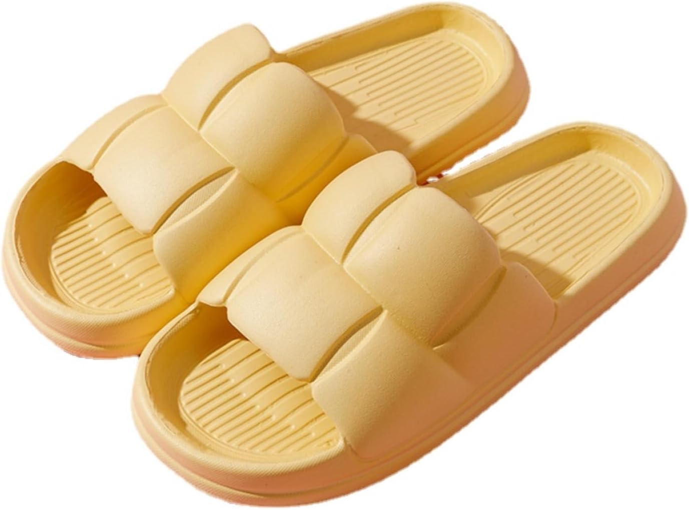 

Тапочки-подушечки для женщин и мужчин, шлепанцы, сандалии для душа, шлепанцы Cloud Slides с толстой подошвой Srdmuph, желтый