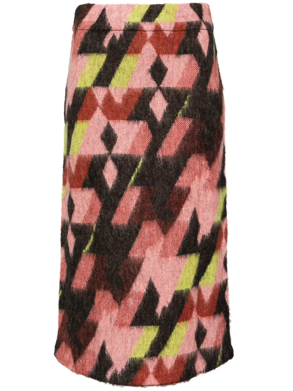 

Юбка А-силуэта с графичным принтом Maison Kitsuné, розовый